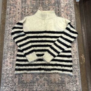 Sanctuary cream/white and black striped sweater. Size M